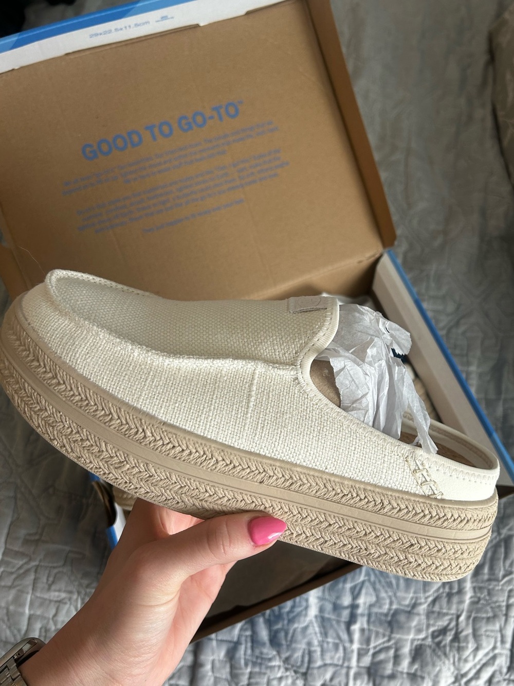 NEW IN BOX HEYDUDE Canvas Slip-On Platform Austin Lift Espadrille Woven size 8 - Picture 10 of 16